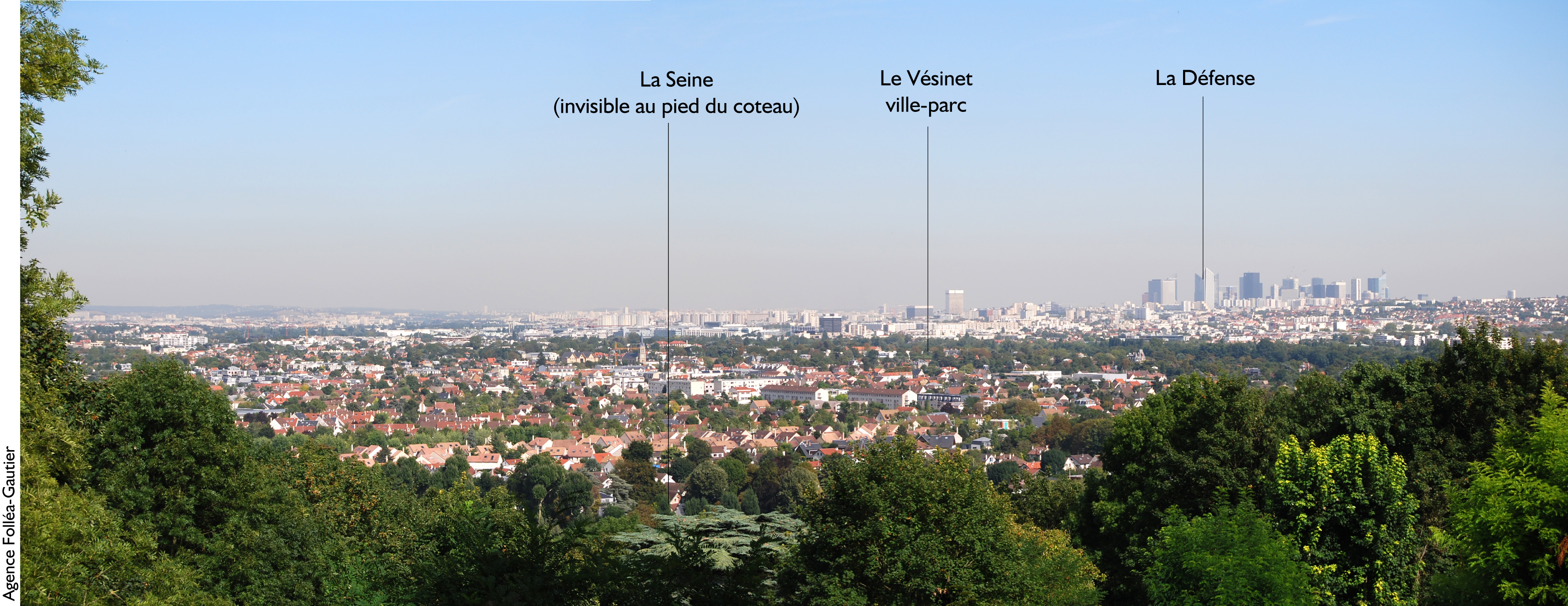 Panorama urbain sur Le Vésinet et La Défense (depuis Louveciennes)