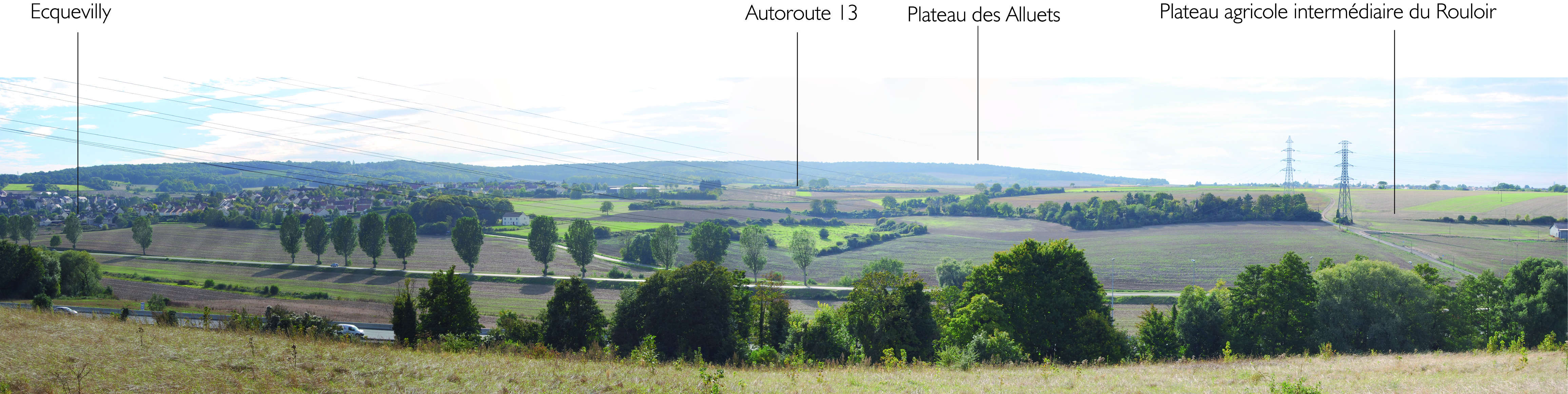 Vue sur le val d’Orgeval et les coteaux, depuis Chapet