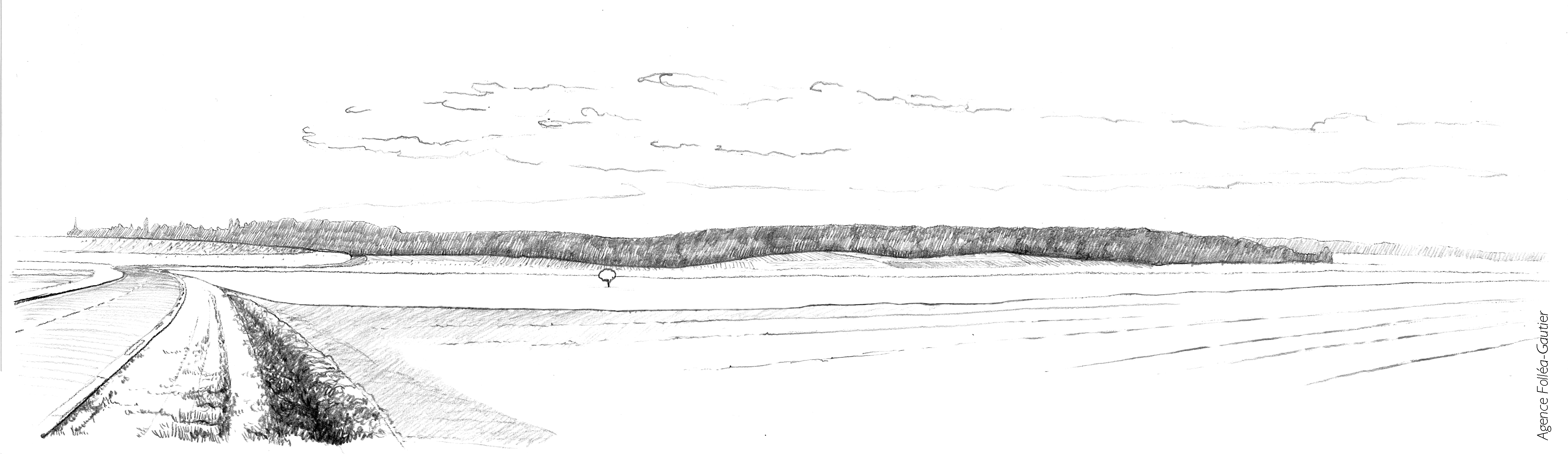 Le doux plissement de la ride de Thoiry, qui compose comme une vague élégante à travers tout le plateau du Mantois. Ici vers Arnouville-lès-Mantes