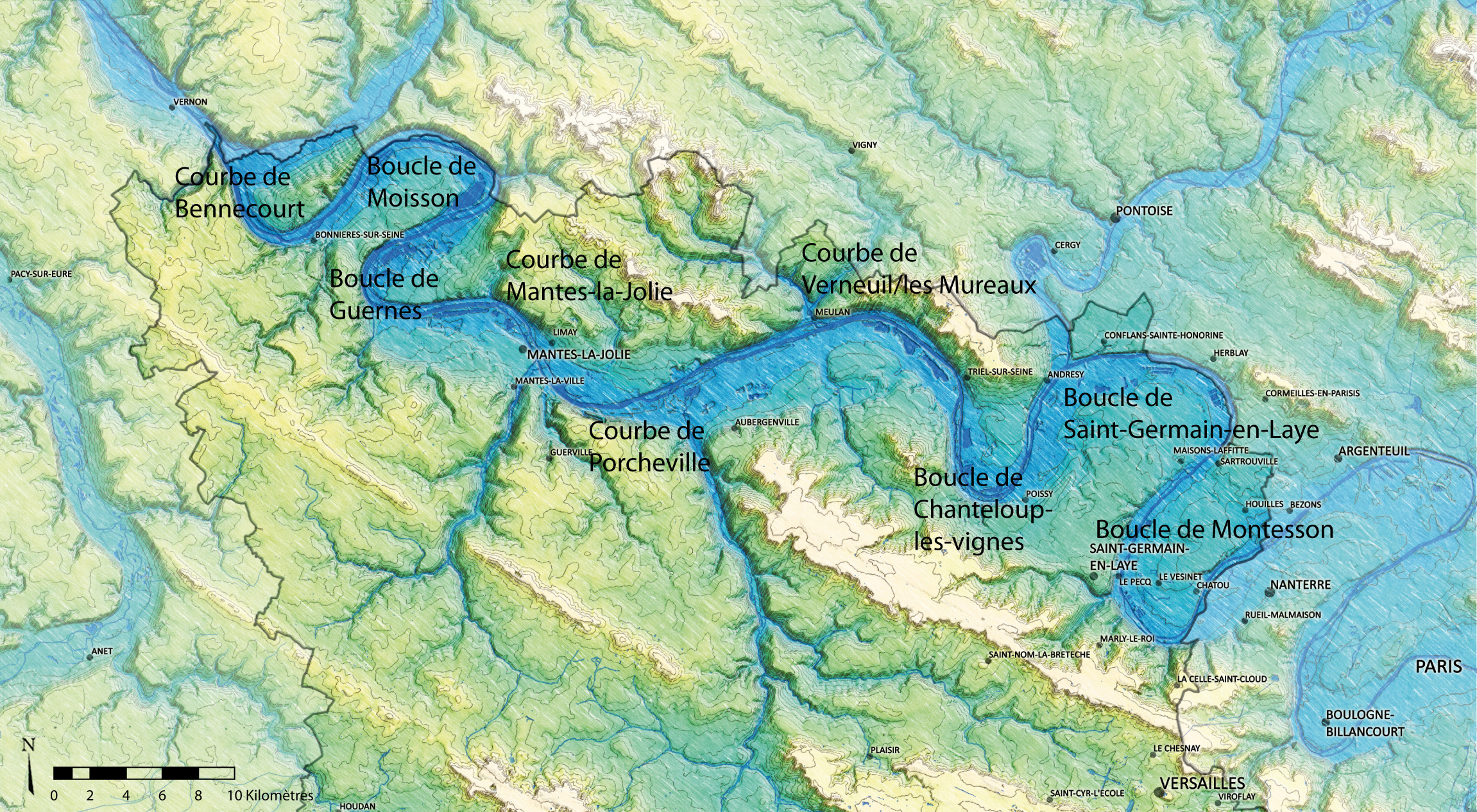 La vallée de la Seine : extrait cartographique