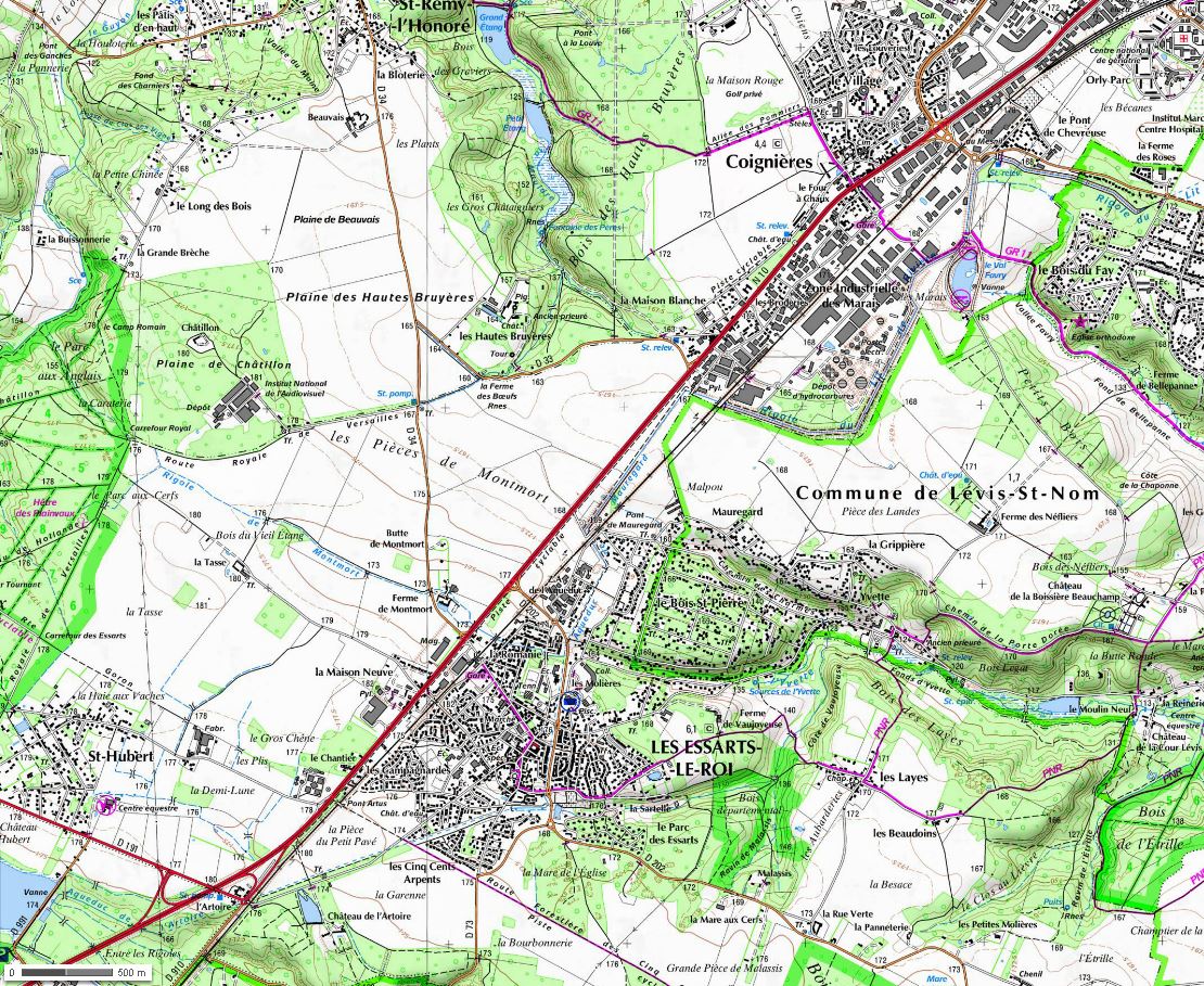 Le secteur fragile autour de la RN 10, entre Coignières et les Essarts-le-Roi